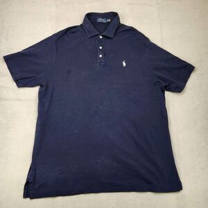 Polo Ralph Lauren Polo Shirt Men's 2XL Navy Blue Short Sleeve Stretch Pony